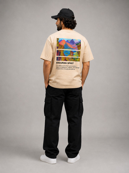 Saryan Beige T-Shirt | Armenian Art Streetwear | HAYUGEN
