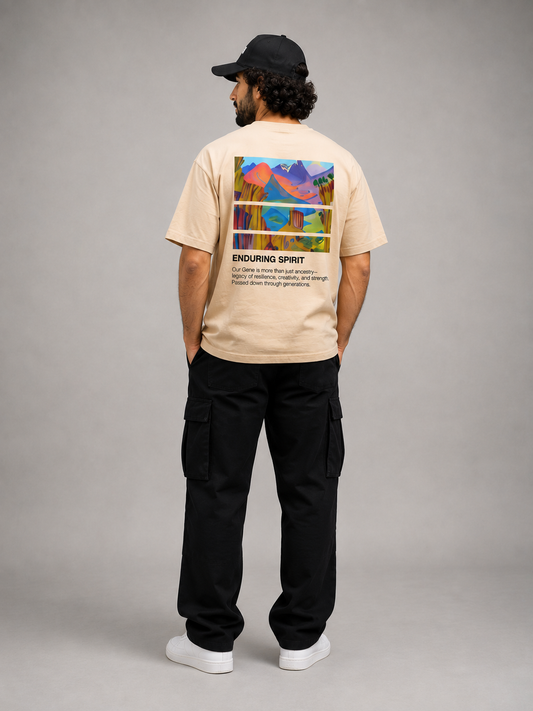 Saryan Beige T-Shirt | Armenian Art Streetwear | HAYUGEN