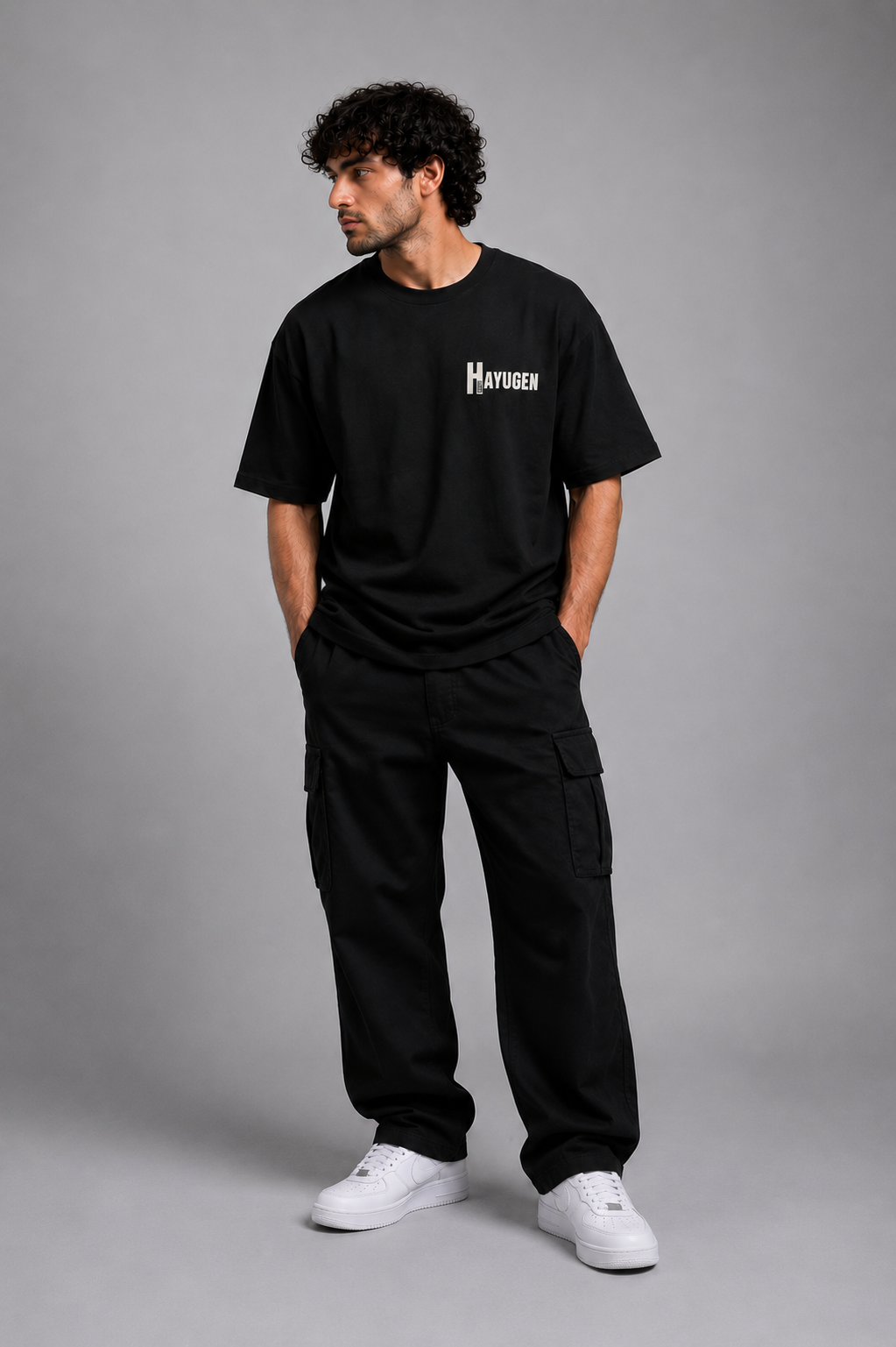 Heritage Signal Black Oversized T-Shirt | HAYUGEN