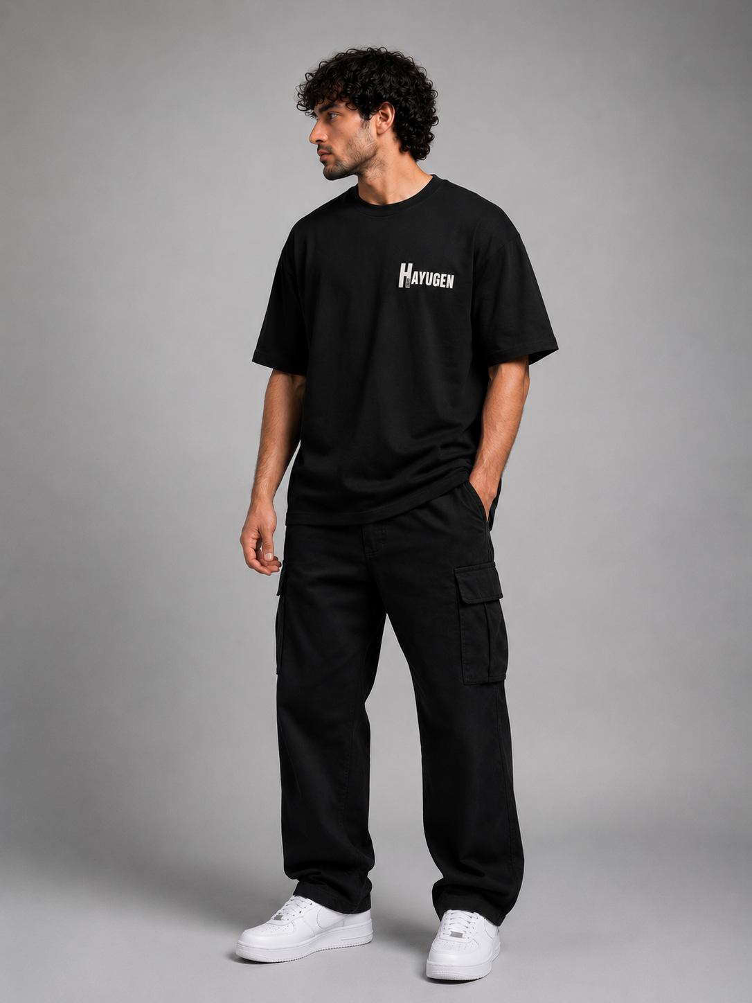 Heritage Signal Black Oversized T-Shirt | HAYUGEN